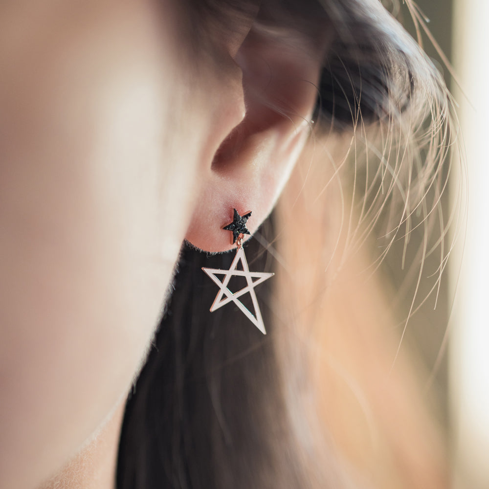 14k 18k black diamond gold earring blackQ signity