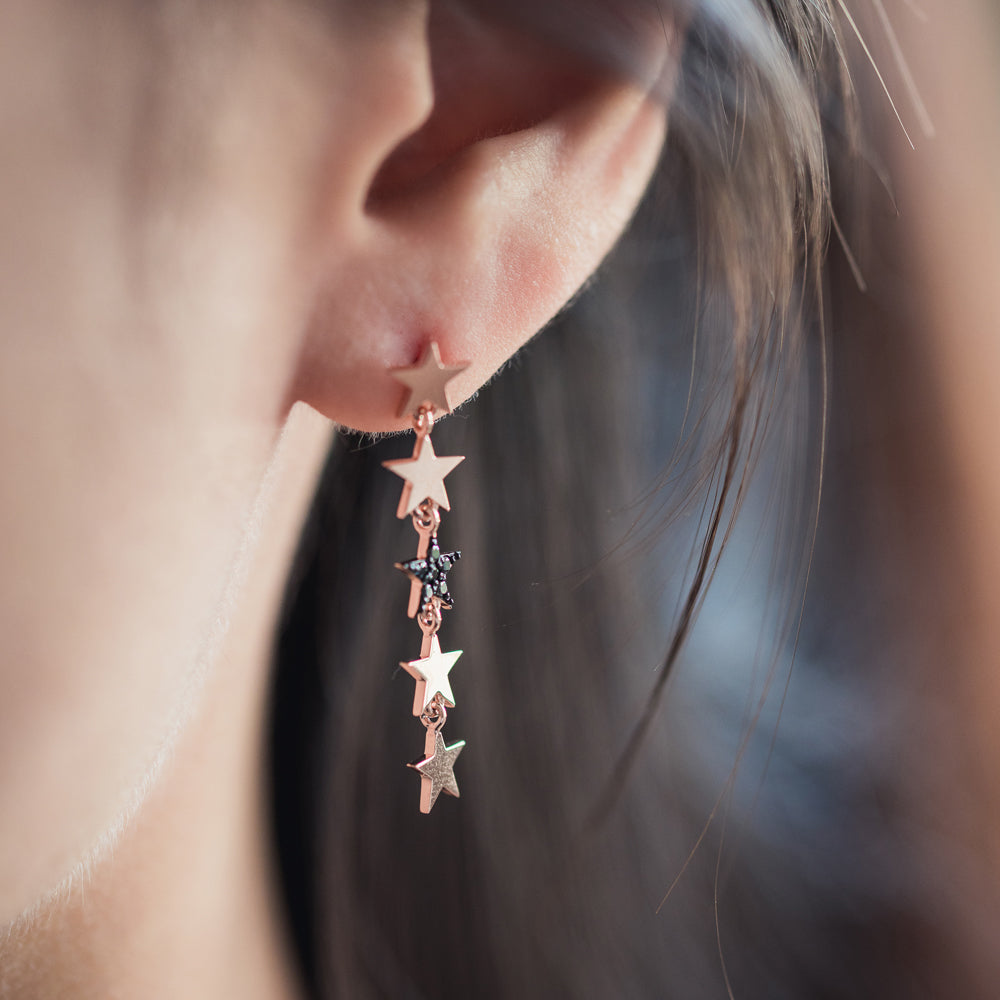 14k 18k black diamond gold earring blackQ signity