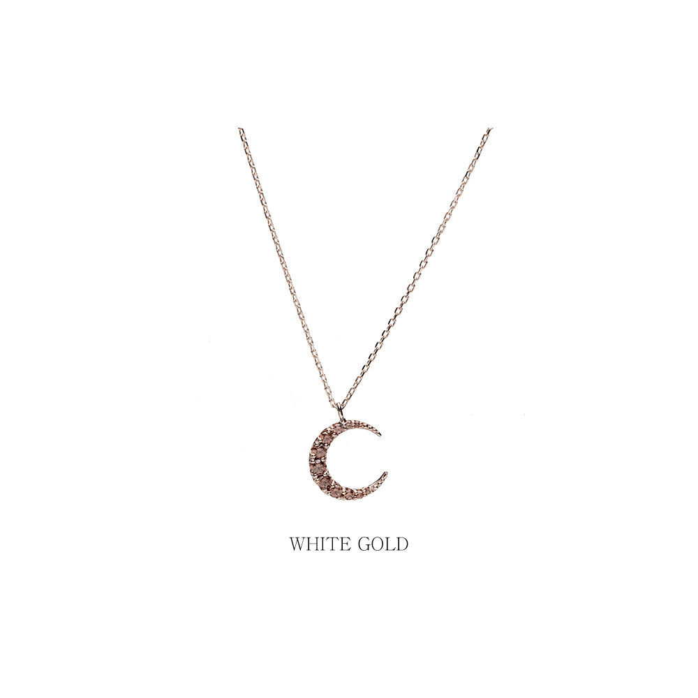 14k 18k moon gold necklace girlfriend gift anniversary