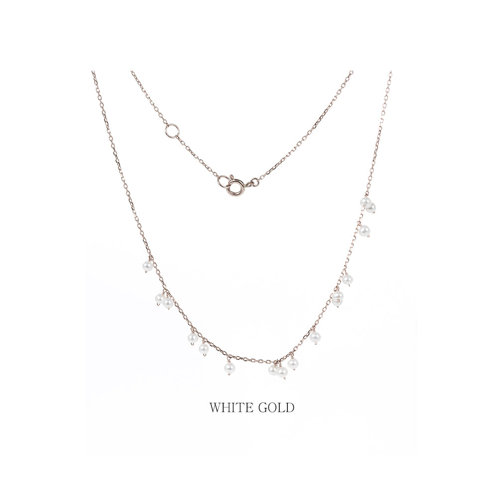 14K 18K Pearl NECKLACE daily drop anniversary gilft anniversary