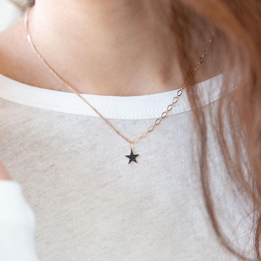 14k 18k black diamond A+++ gold necklace anniversary