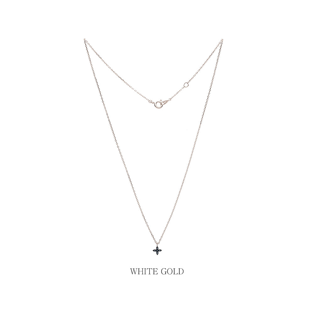 minimal pendant blue diamond A+++ 14k 18k necklace jewerly