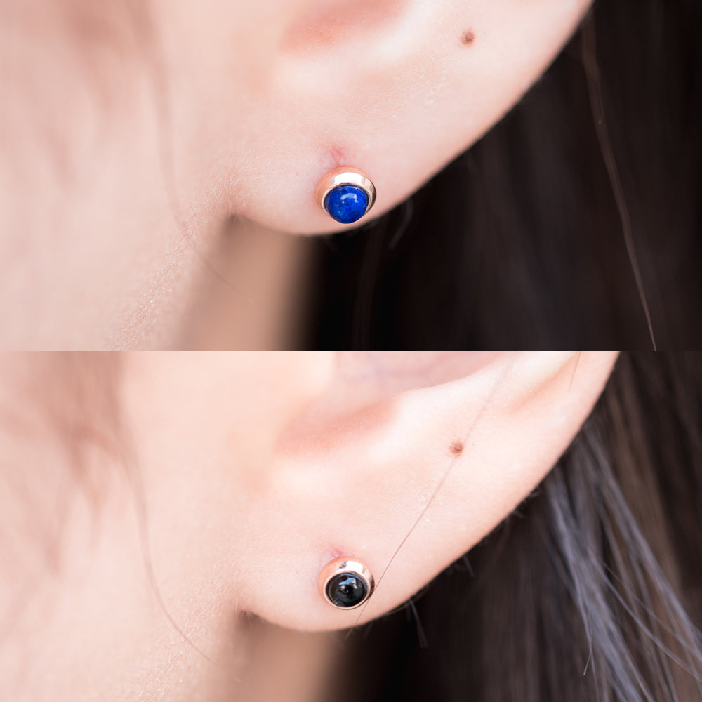 14K piercing 18K natural stone errings lapis onix turqoise agate