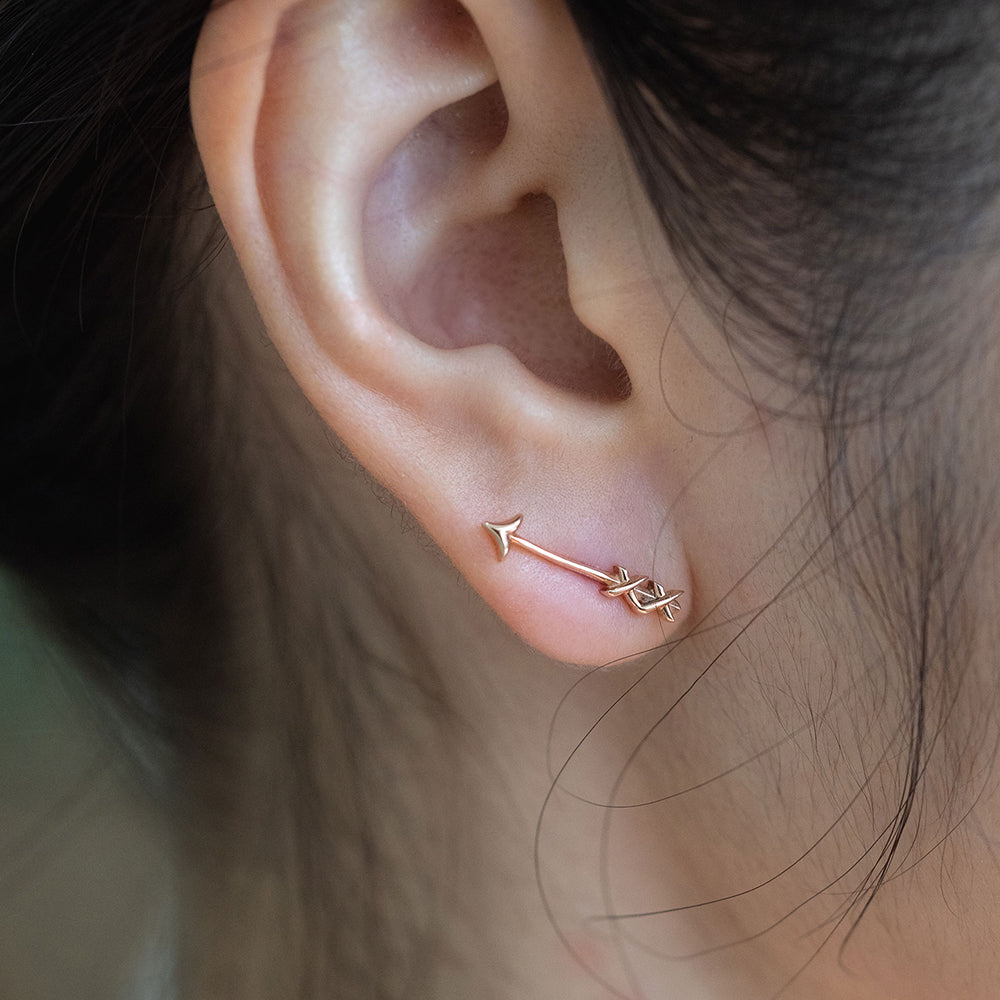 lattering estilo LOVE cupit gold earring 14k 18k GOLD