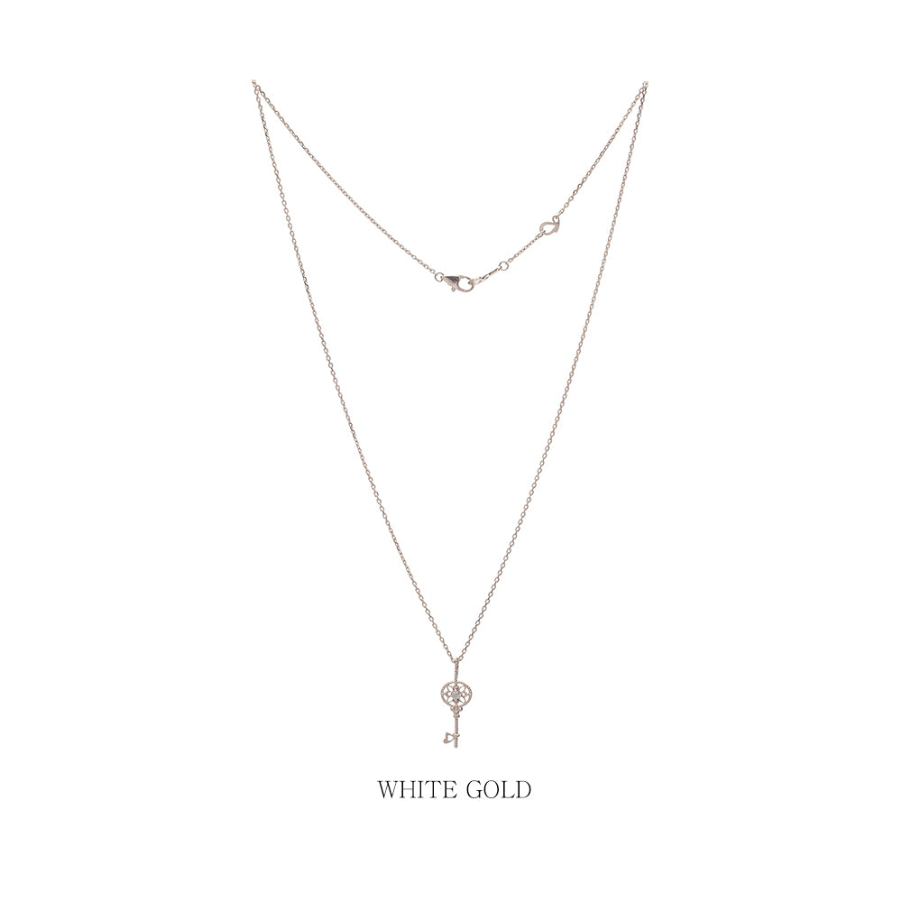 grey diamond A+++ gold key necklace 14K 18K daily jewerly