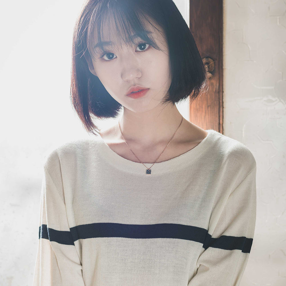 Blue diamond A+++ NECLACE 14K 18K anniversary gift