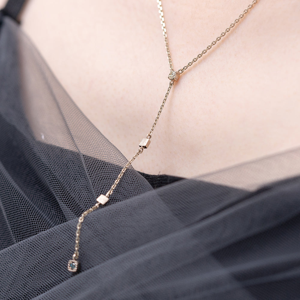 blue cognac diamond A+++ long necklace anniversary dia gift