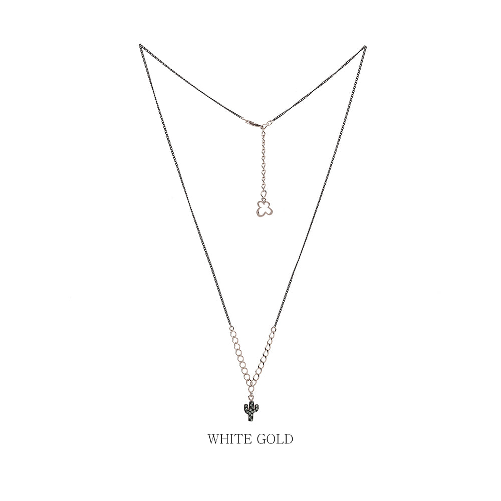 green diamond A+++ cactus gold necklace 14k 18k