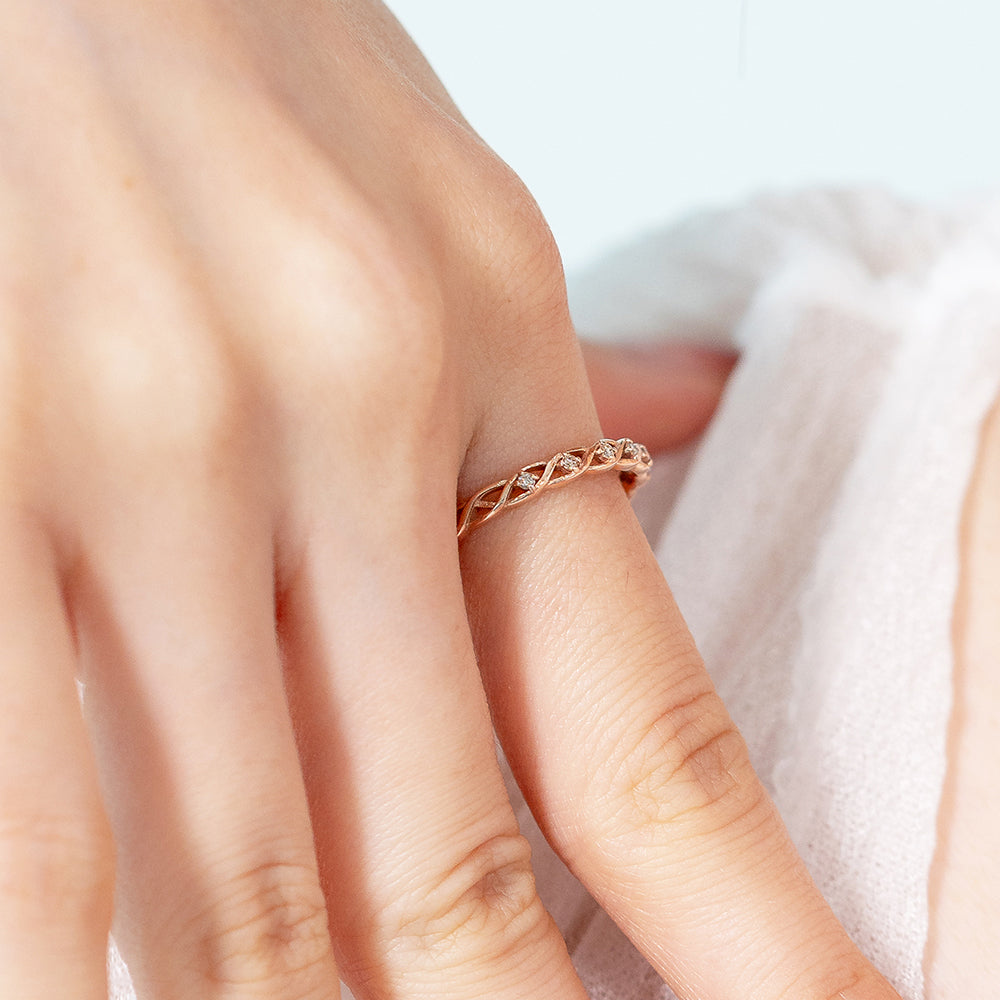 Diamond wedding guard ring 14k 18k gold layered diamond band