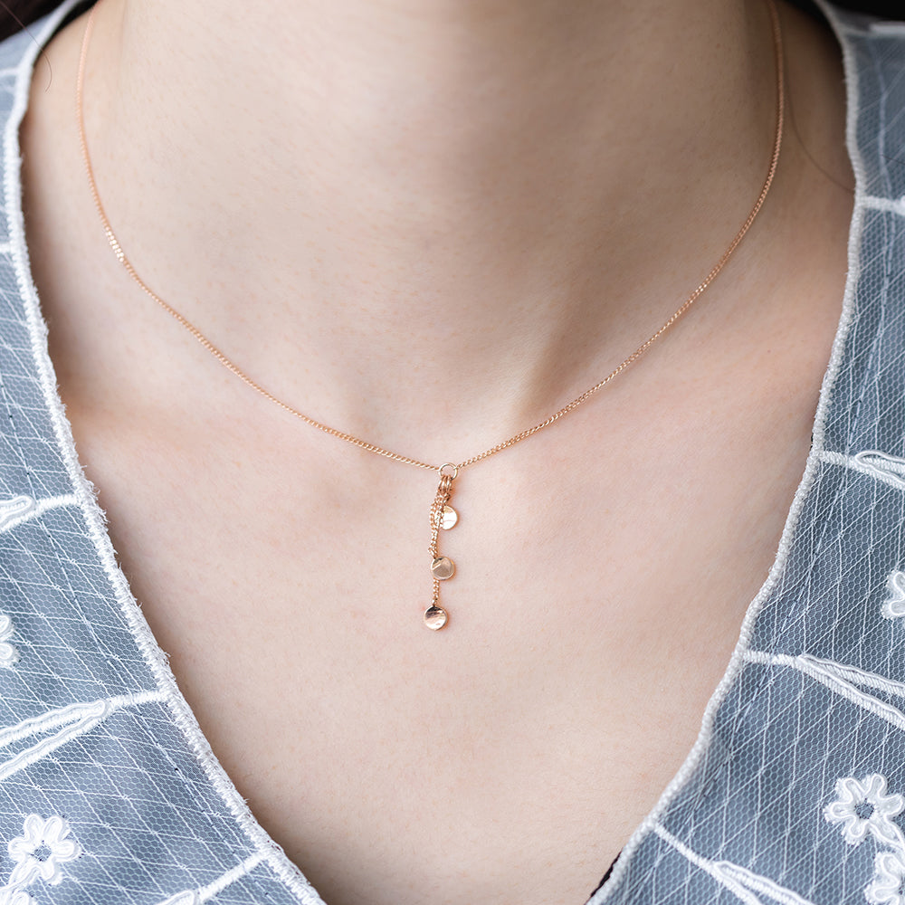 14k 18k GOLD daily necklace drop chain female gift