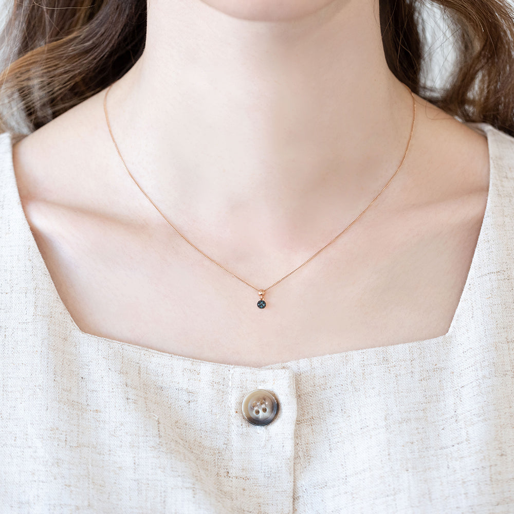 blue diamond A+++ GOLD necklace simple daily wear