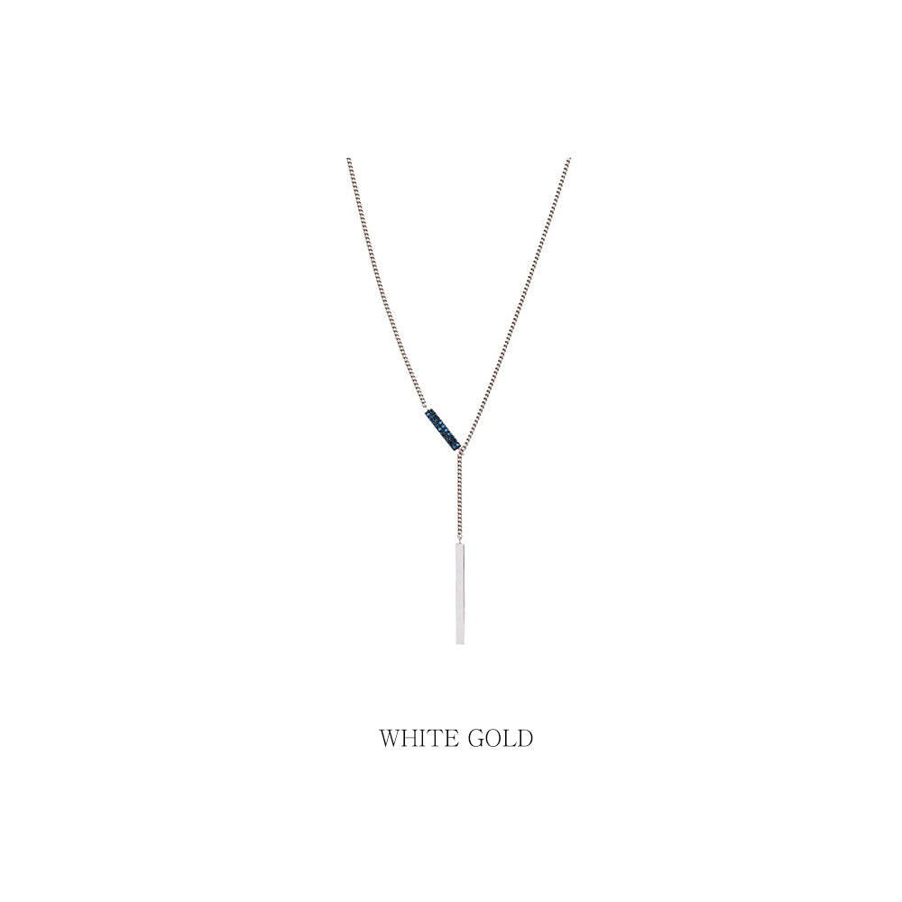 14k18k blue diamond A+++ matinee necklace gold long stick