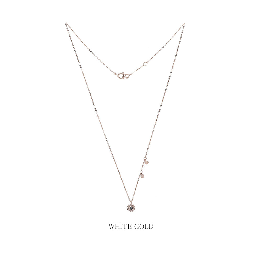 flower design necklace rough diamond A+++ gold 14K 18K