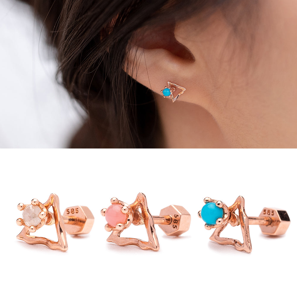 14K piercing 18K errings jewelry female simple gift opal turqoise