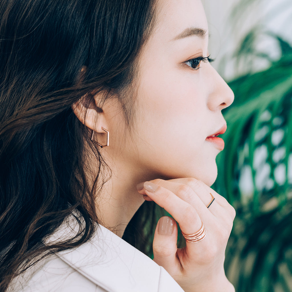 14k 18k gold one-touch hoop gold earring 585 750