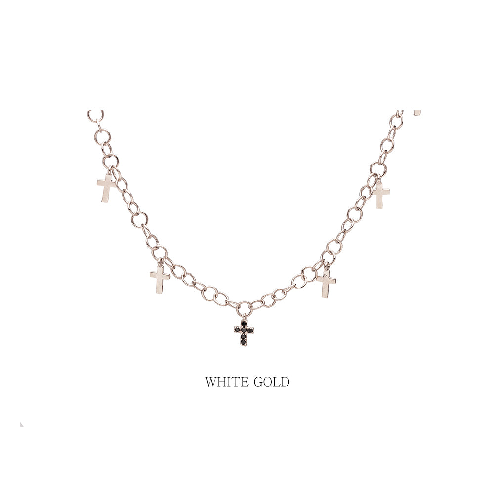 14k 18k black diamond GOLD chocker necklace chain handmand korea