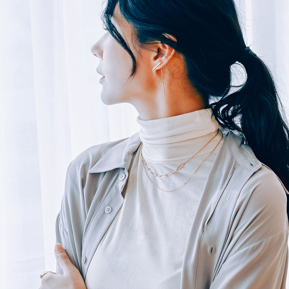 14k 18k gold long necklace mului-way 85cm 33.5" luxury gold anniversary gift