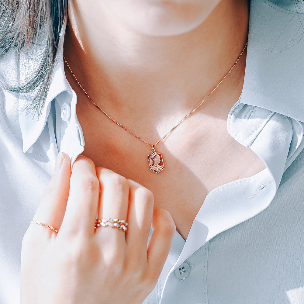 14k 18k daily diamond Ruby Sapphire necklace office wear jewelry gift