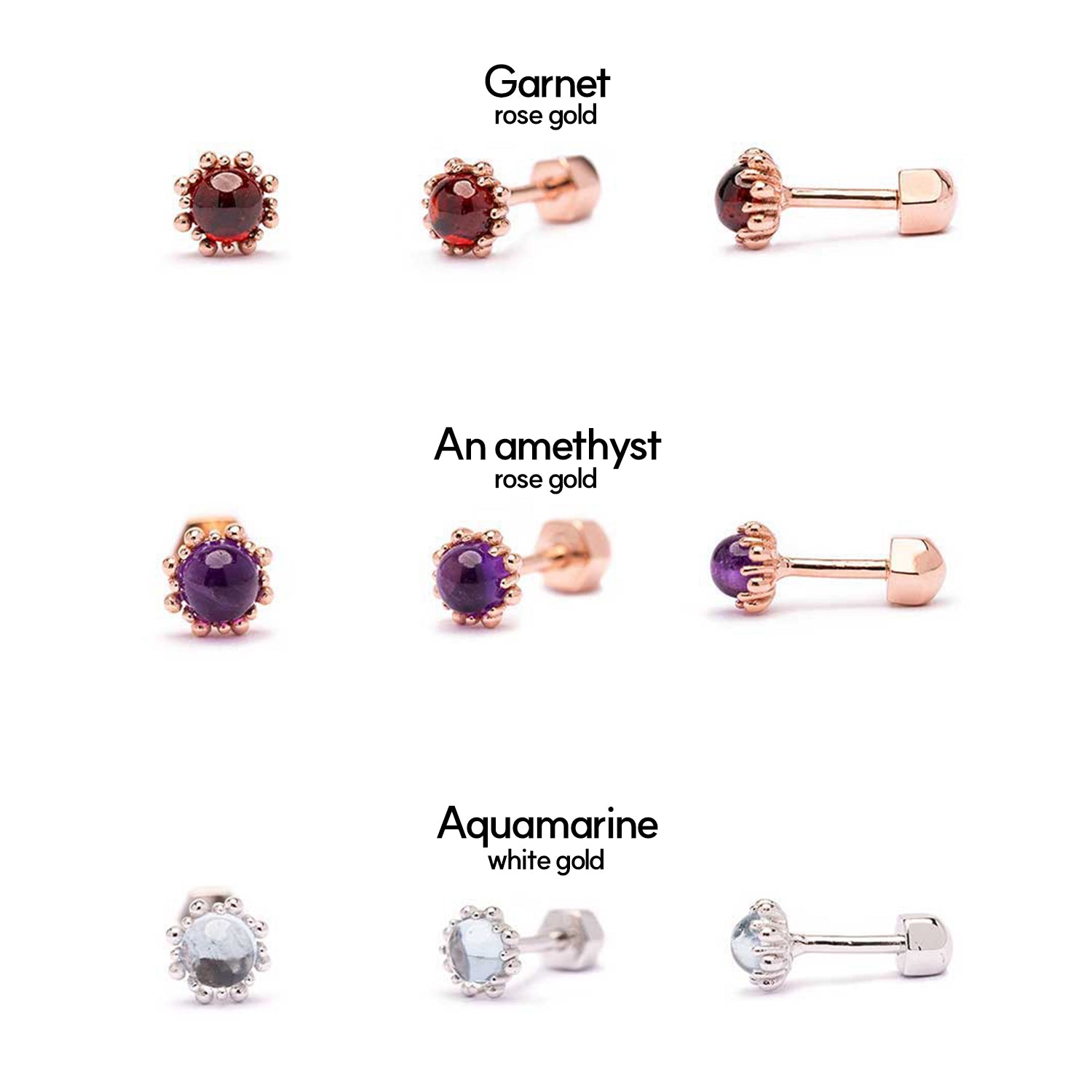 14K gold natural 12 stone piercing 18K errings girl 585 750 KOREA jewerllery