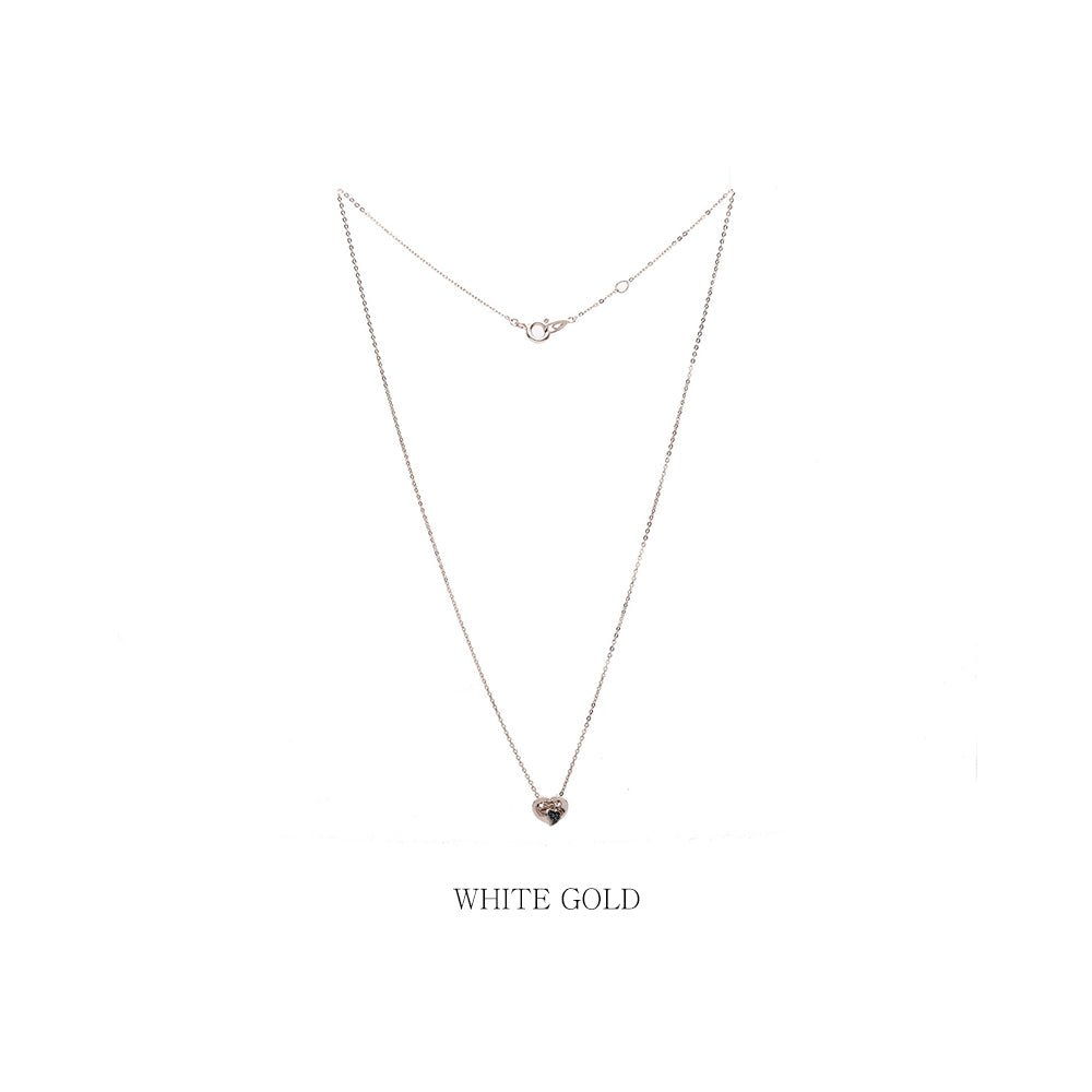 14k 18k heart pendant blue diamond A+++ necklace gilft