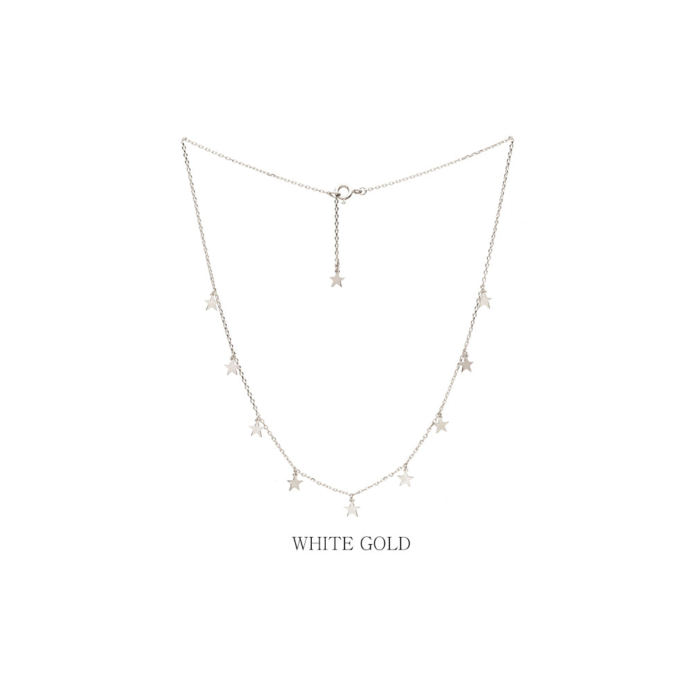 gold star chocker necklace 14k 18k GOLD girt 20s30s daily simple