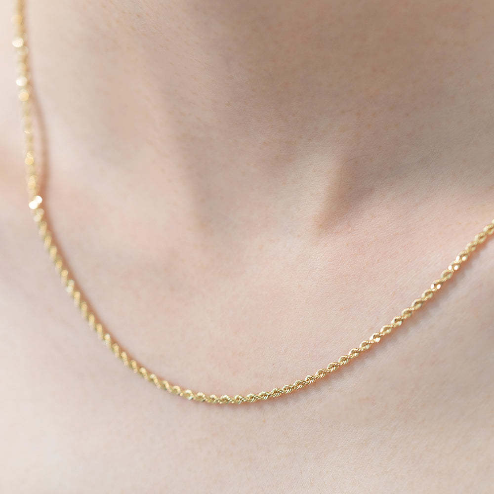 rope design necklace GOLD 14k 18k wedding daily gift
