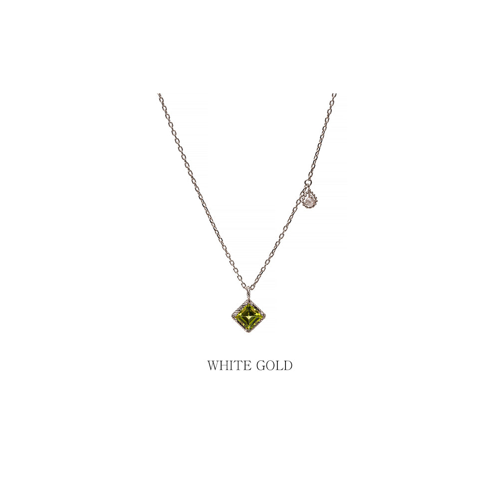14k 18k peridot A+++ chain gold necklace gift rough diamond