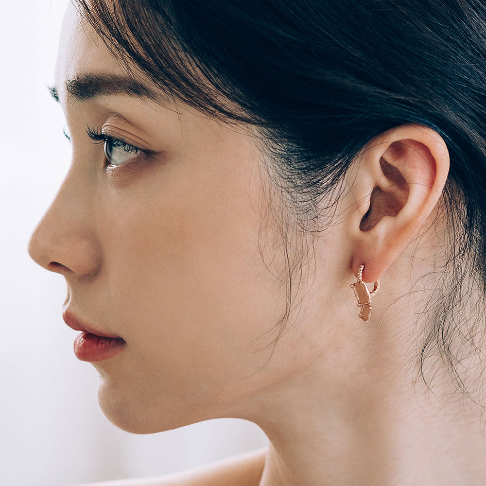 14k 18k one-touch gold earring K jewellery jewelry