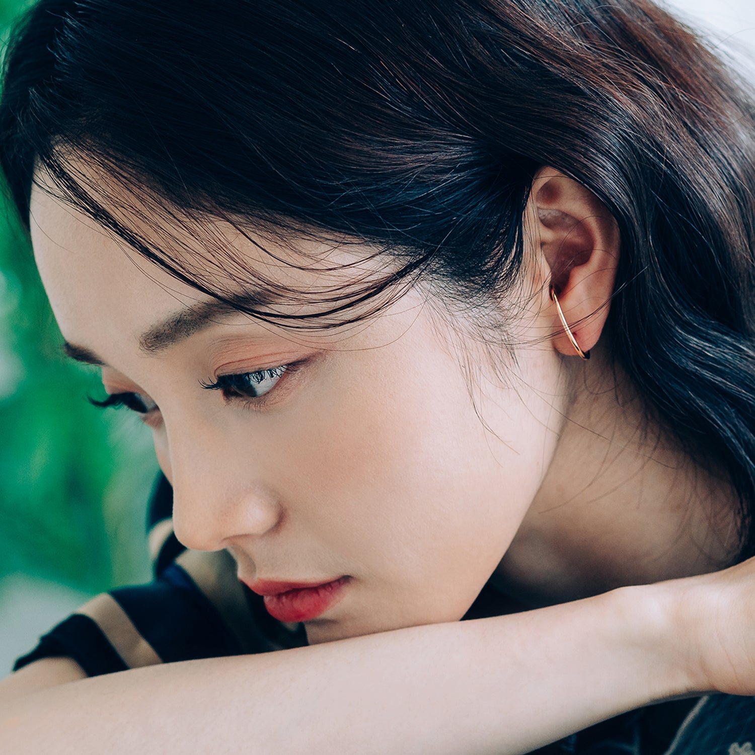 14k 18k gold earcuff 585 750 simple unique earring