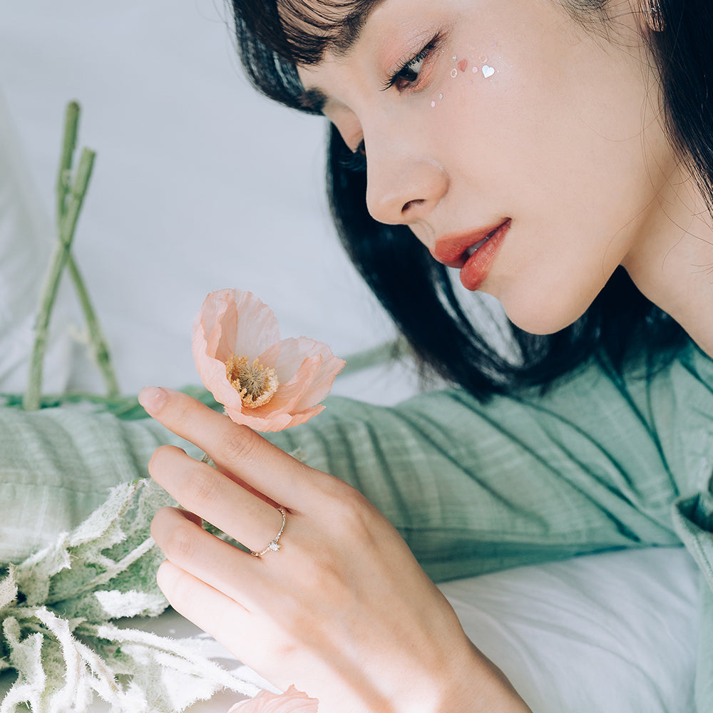 Baguette Q daily fashion simple ring gold 14k 18k