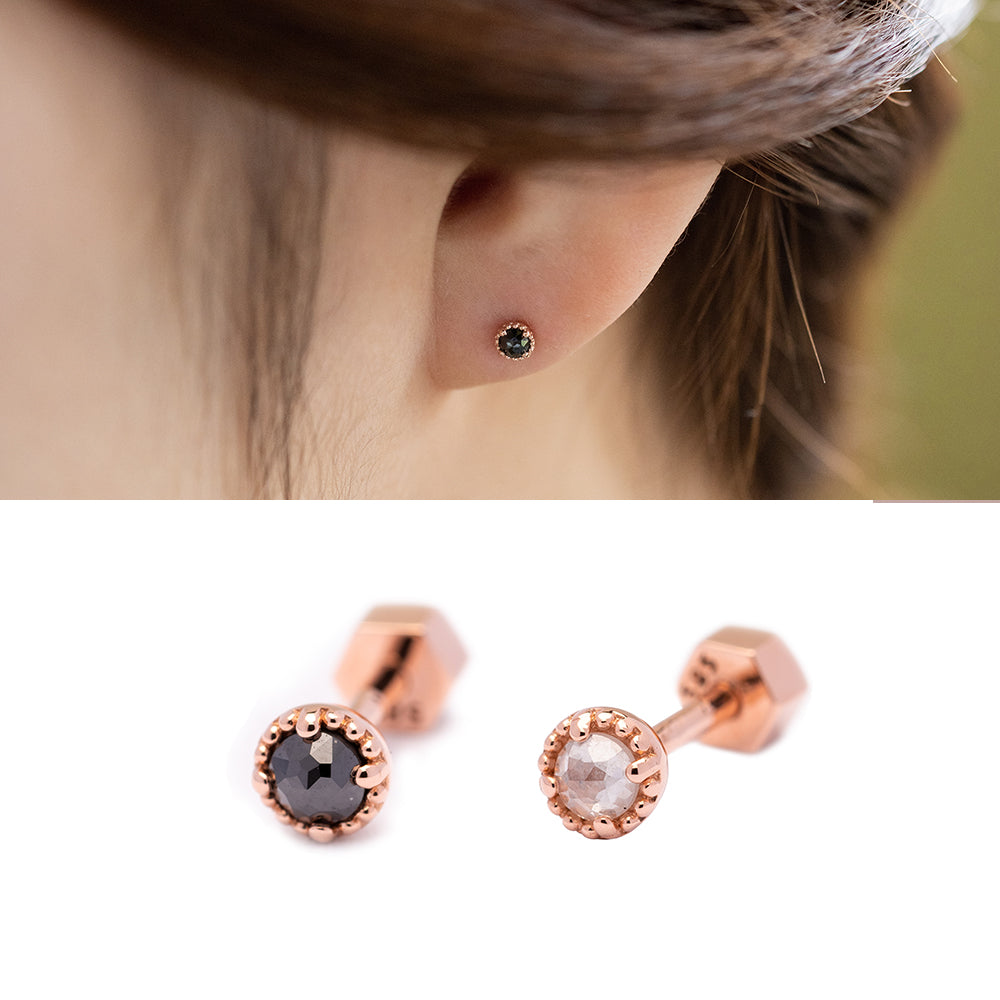 14K gold gray black diamond piercing 18K errings jewelry simple gift