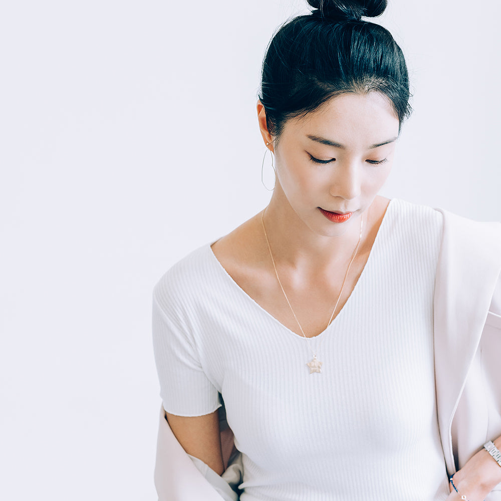 14k 18k long gold necklace 55cm 21.5" gift korea jewerly jewellery