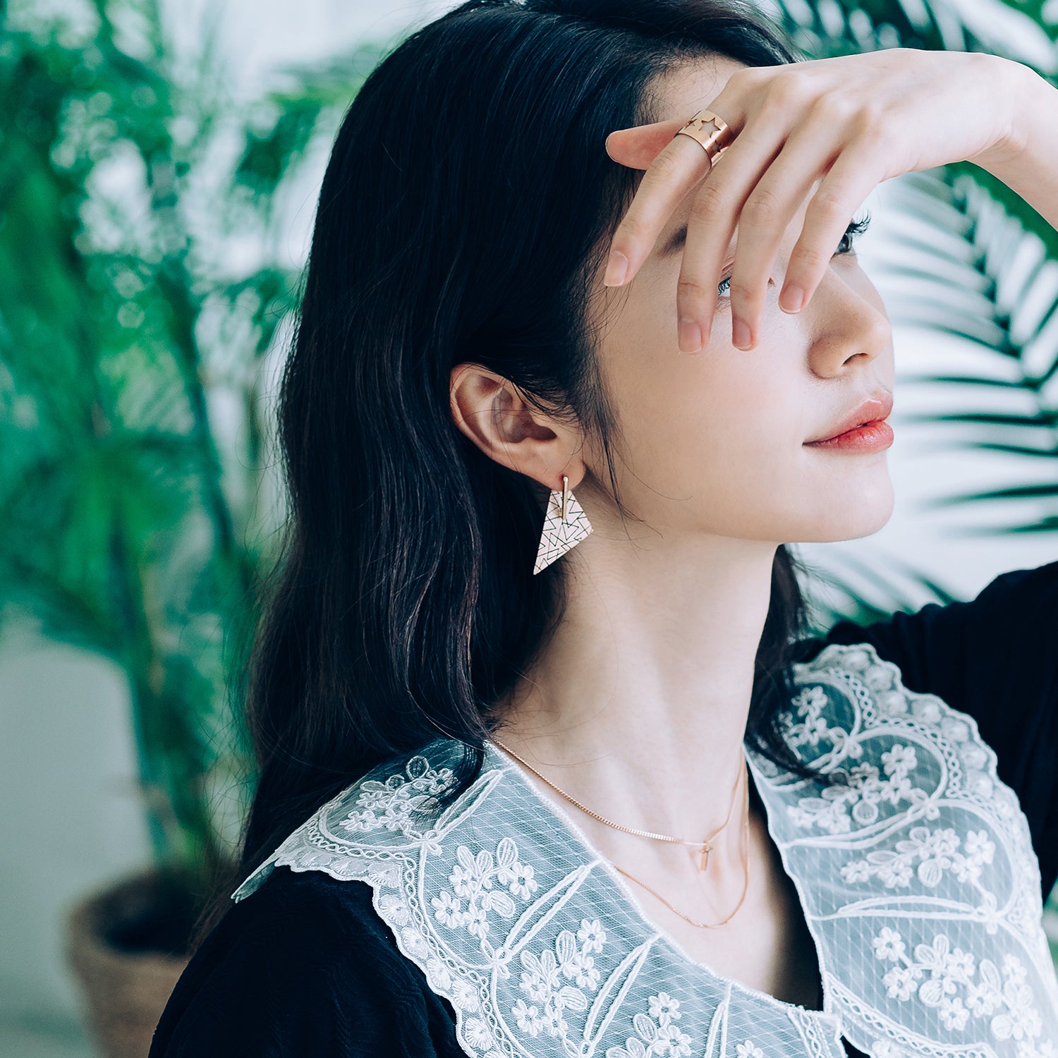 14k gold big earring 18k unique women earring