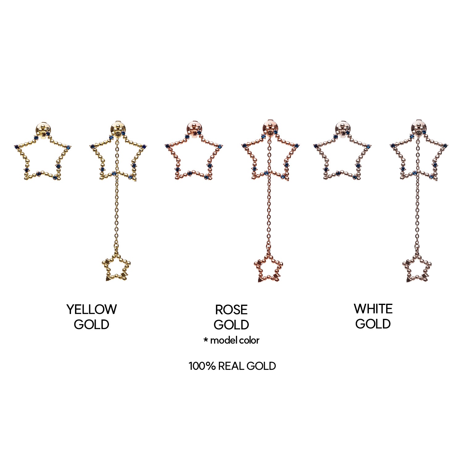 14k 585 blue diamond gold earring blueQ signity earring 18k 750