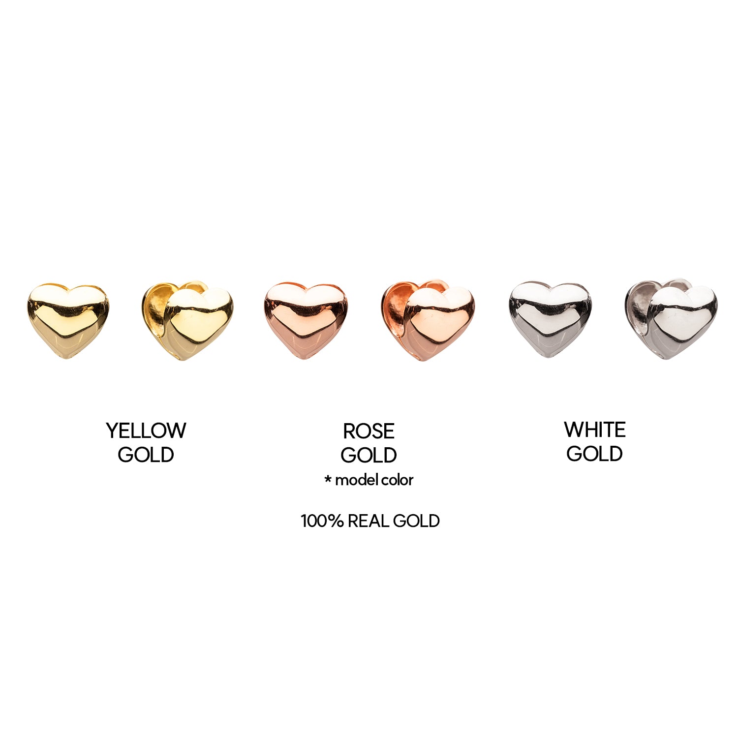 14k 18k gold one-touch hoop earring heart unique women custom jewerly