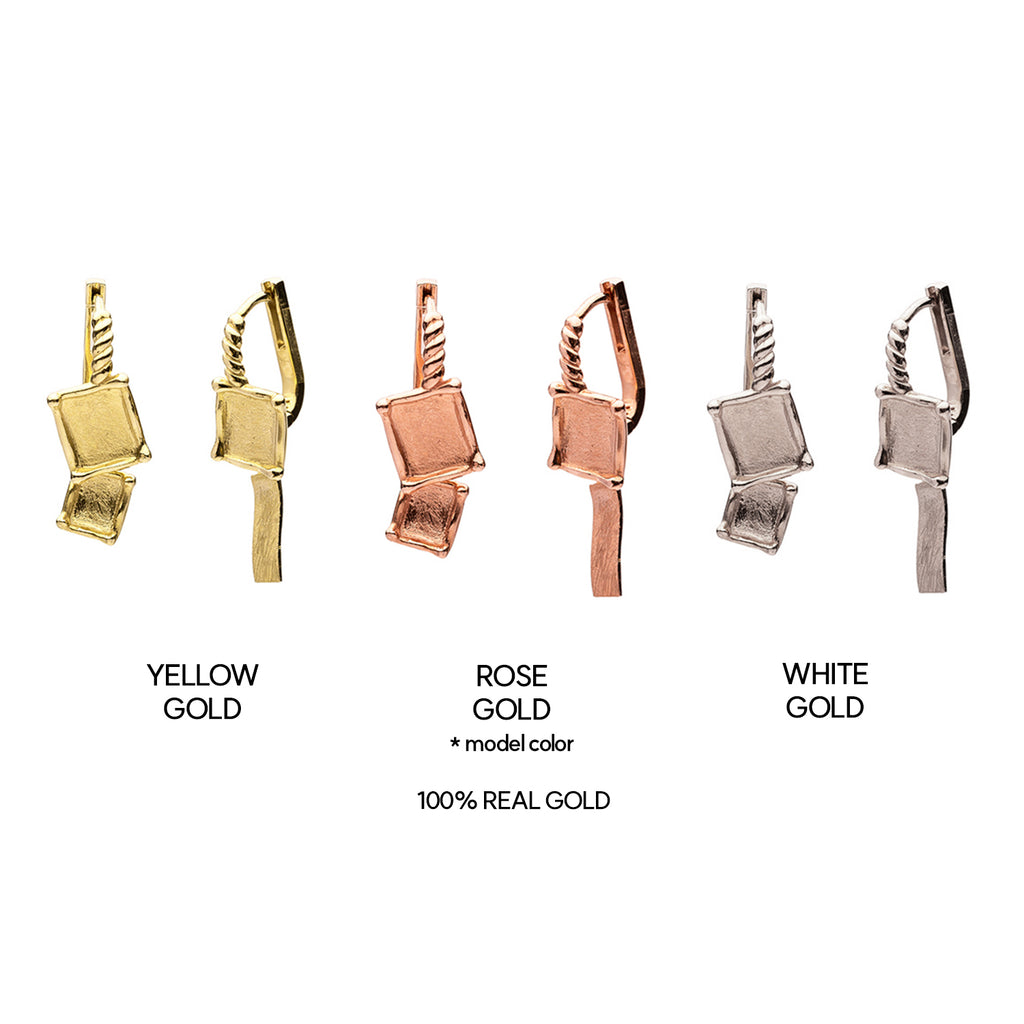 14k 18k one-touch gold earring K jewellery jewelry