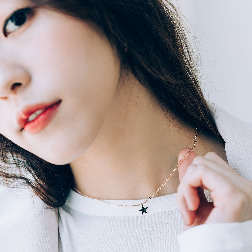 14k 18k black diamond A+++ gold necklace anniversary