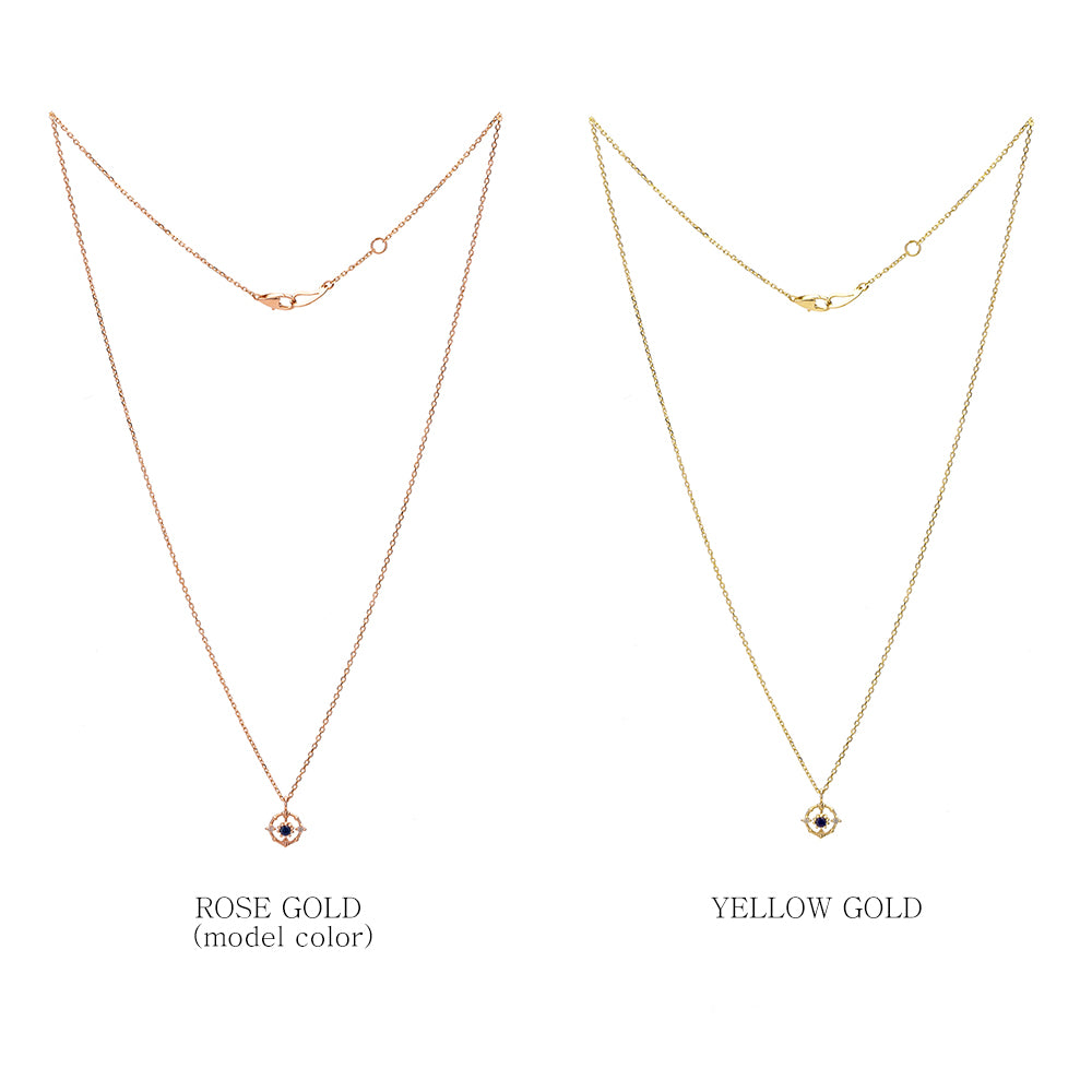 Sapphire Grey diamond A+++ Gold 14K 18K necklace korea jewerly