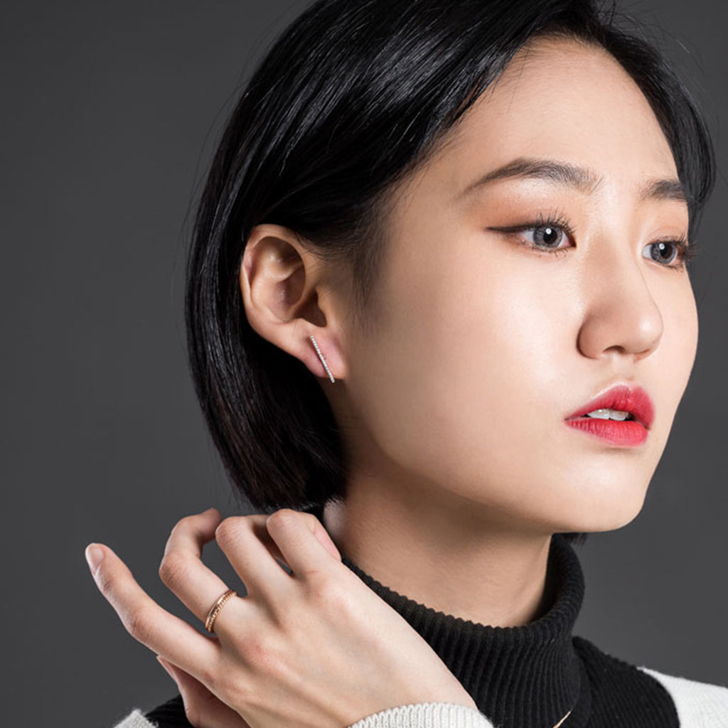 14K gold earring 18K simple lovely korea jewelry