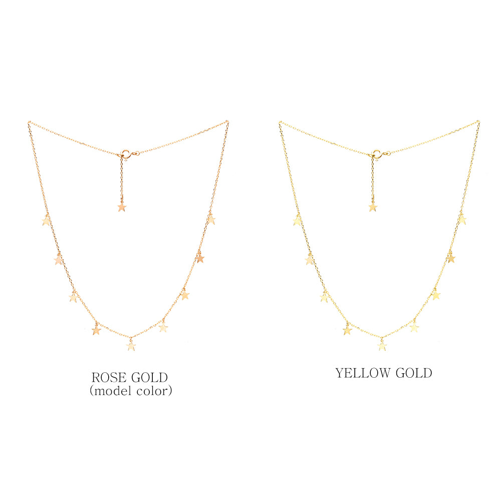 gold star chocker necklace 14k 18k GOLD girt 20s30s daily simple