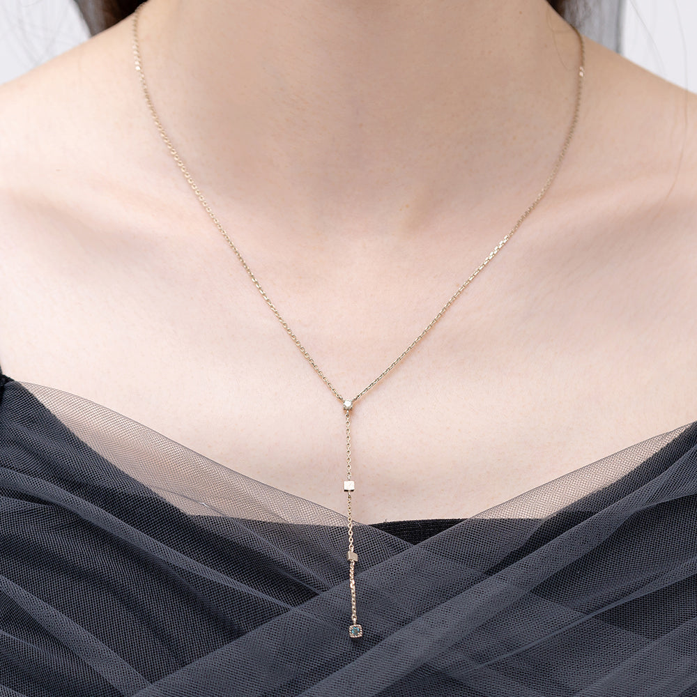 blue cognac diamond A+++ long necklace anniversary dia gift