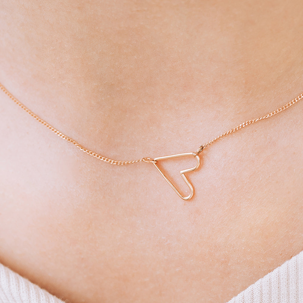 14K 18K heart chain gold necklace anniversary jewellery gift