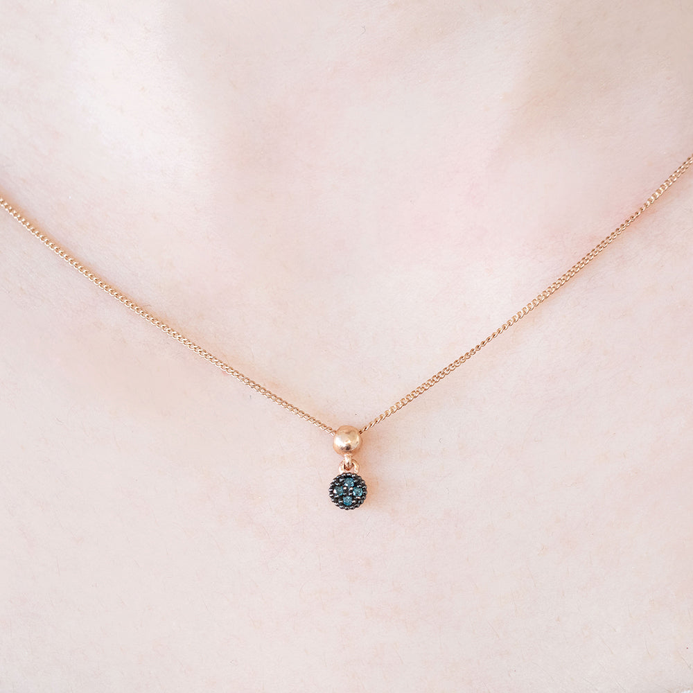 blue diamond A+++ GOLD necklace simple daily wear