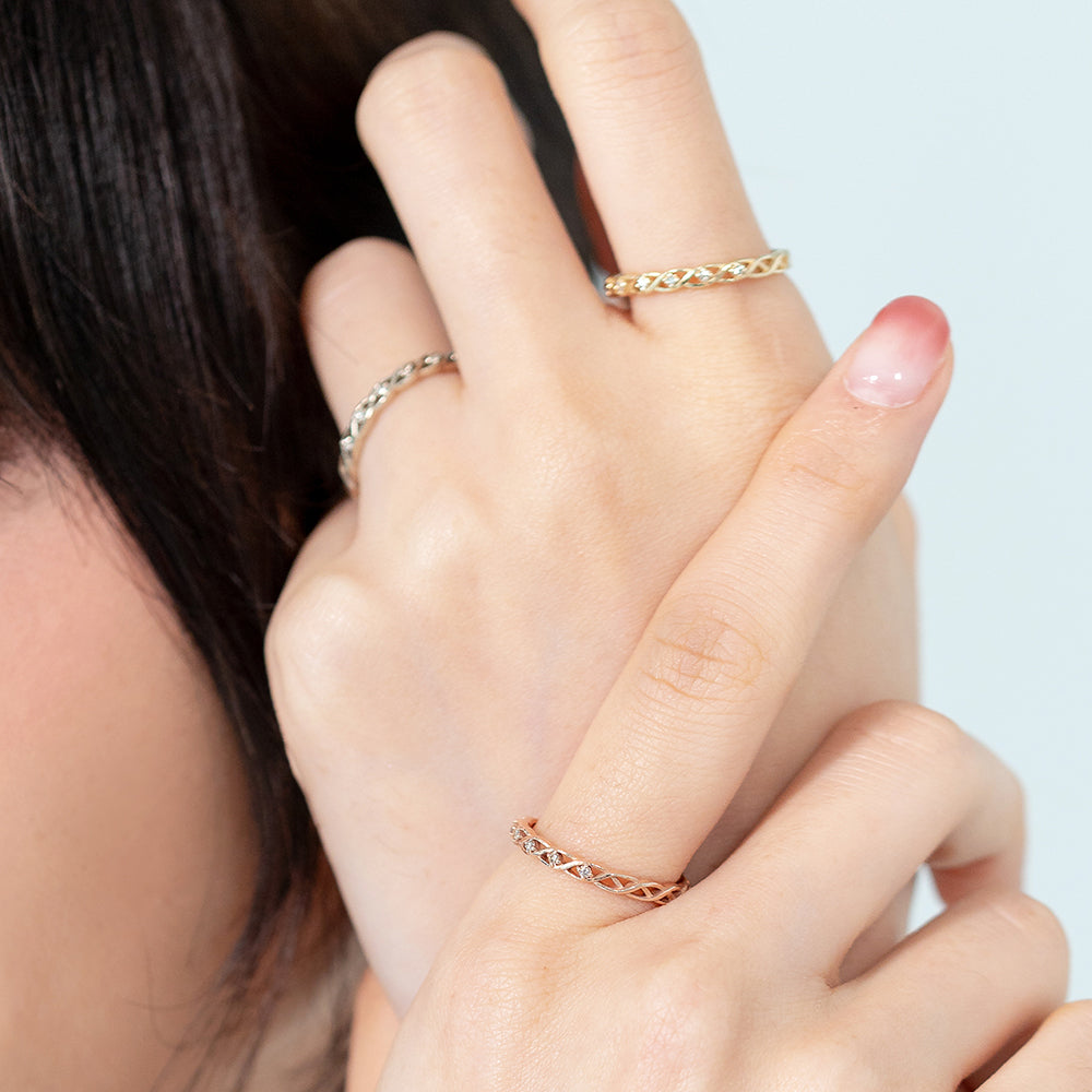 Diamond wedding guard ring 14k 18k gold layered diamond band