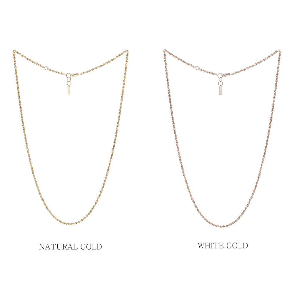 rope design necklace GOLD 14k 18k wedding daily gift