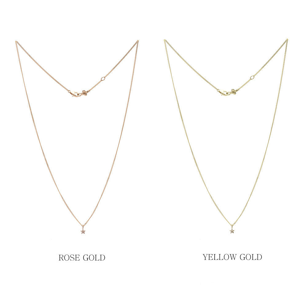 star minimal necklace cognac diamond A+++ gold 14k 18k