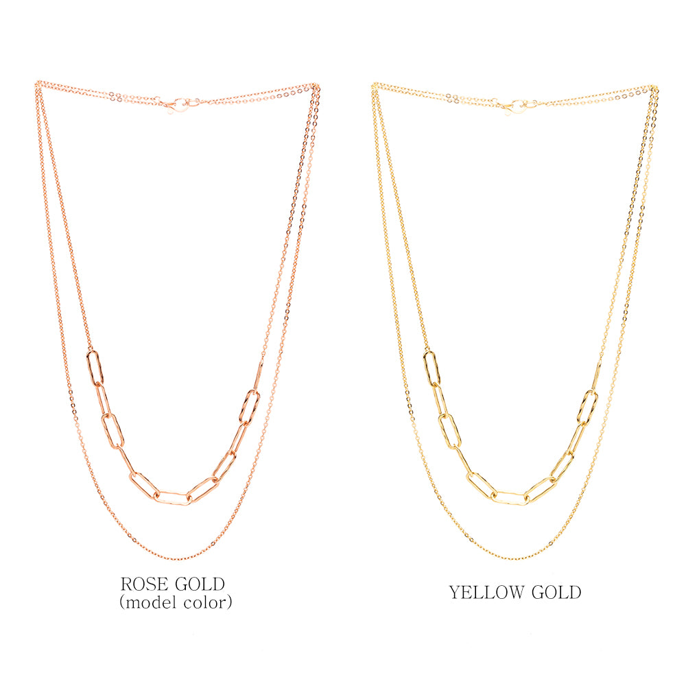 14k 18k gold long necklace mului-way 85cm 33.5" luxury gold anniversary gift