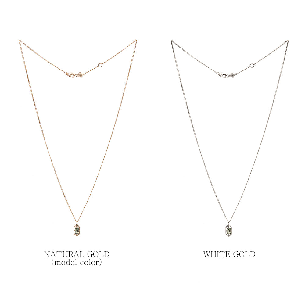 14k 18k green sapphire diamond A+++ simple wedding gift gold necklace