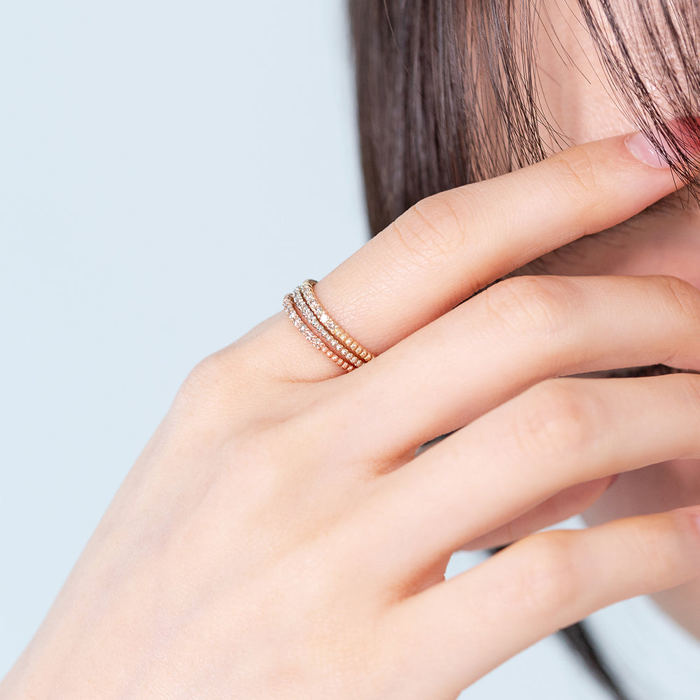 Diamond guard ring 14k 18k gold Women’s layered diamond band