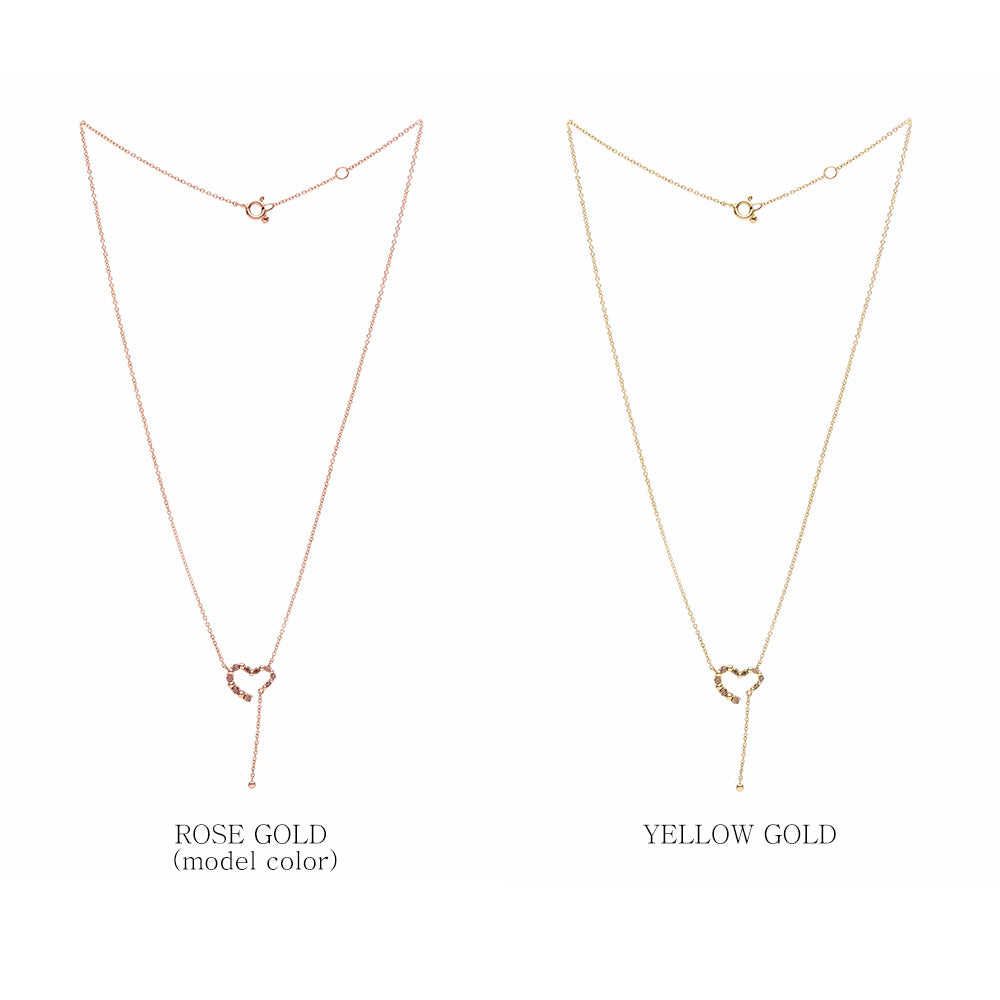 heart gold necklace 14K 18K drop chain daiy wear jewellery jewelry